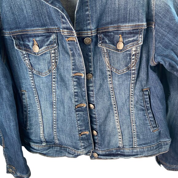 Torrid Women's Stretch Denim Trucker Jean Jacket Sz 2 2X Medium Wash Distressed - Picture 4 of 8